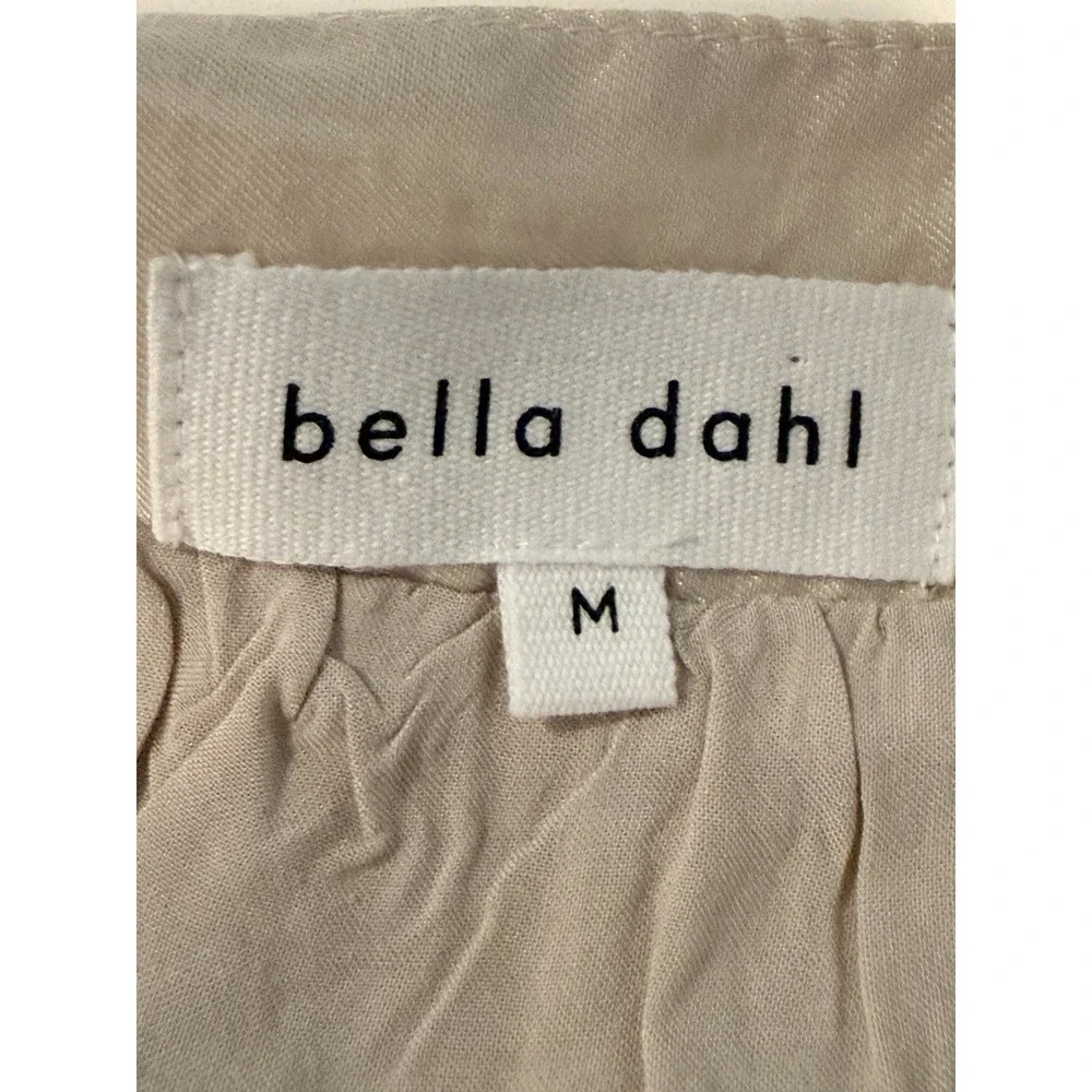 Bella Dahl Tiered Maxi Dress M Champagne Beige Silk Feel Strappy Boho Luxe